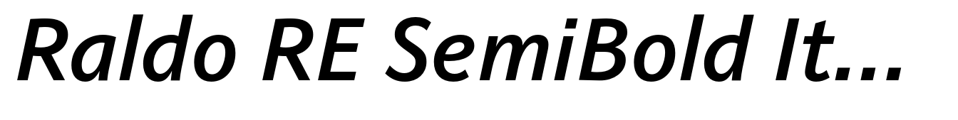 Raldo RE SemiBold Italic